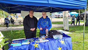 Informationsstand der Europa-Union mit Matthias Rimkus und Jürgen Hattendorf